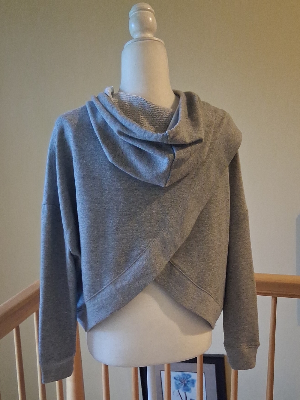 Urban Outfitters Out From Under Cotton Blend Hooded Crossover Back Sweatshirt